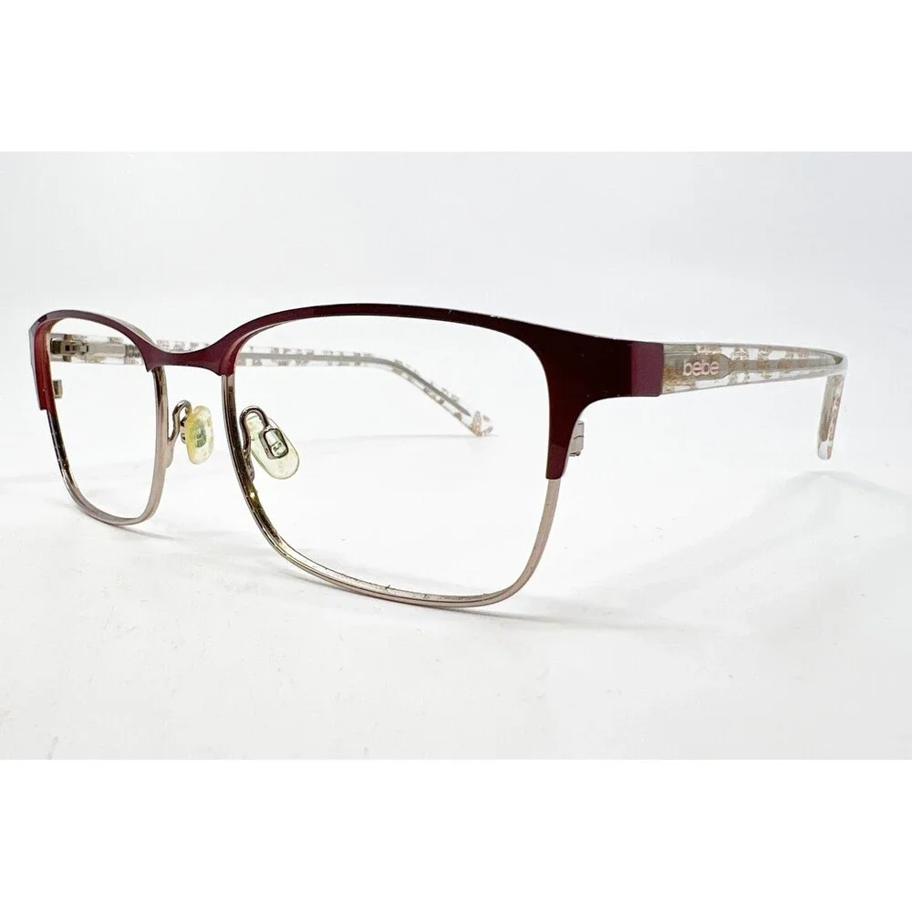 Bebe Eyeglasses Women Burgundy BB5190 610 Full Rim Square 52-17-135